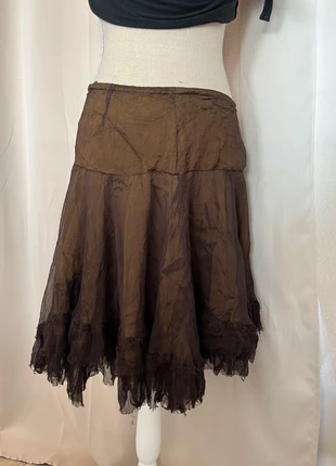 Jupe marron reflets dorés avec jupon, état: Très bon état, taille: L / 40 / 12, 3,00 €, 3,85 € Protection acheteurs incluse