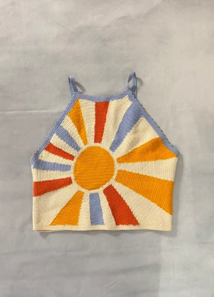 Top court Sandro taille M, motif soleil lumineux également convenir à une taille S, merk: Sandro, staat: Heel goed, maat: M / 38 / 10, € 58,00, € 61,60 inclusief Kopersbescherming