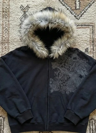 Veste avec zip à capuche en fourrure style Y2K, brand: y2k, condition: Very good, size: S, €45.00, €47.95 includes Buyer Protection