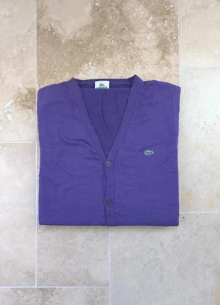 Cardigan Lacoste - Homme XL - Violet - Cachemire et coton, marque: Lacoste, état: Très bon état, taille: XL, 50,00 €, 53,20 € Protection acheteurs (Pro) incluse