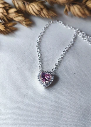 Colar Coração Rosa Prata, marca: Prata, estado: Novo sem etiquetas, €10.00, €11.20 inclui Proteção do Comprador