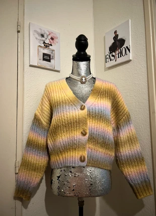 Cardigan court chaud en laine multicolore vintage, brand: Vintage Dressing, condition: Very good, size: S / 36 / 8, €14.00, €15.40 includes Buyer Protection Pro