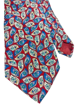 Cravatta vintage pura seta larga 9,5 cm paisley e floreale multicolore, brand: Vintage Dressing, condizioni: Ottime, €6.00, €7.00 include la Protezione acquisti Pro