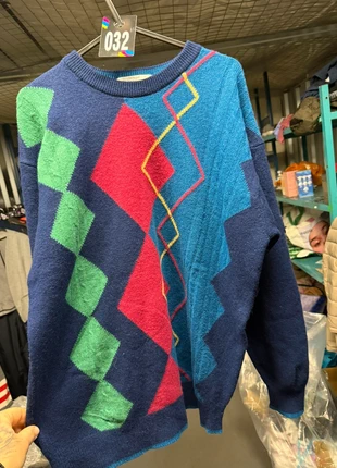 Hard to find Vintage St Michael Pure New Wool Jumper – 80s Argyle Geometric Golf Knit, brand: St Michael, condition: Very good, size: S, £8.99, £10.14 includes Buyer Protection