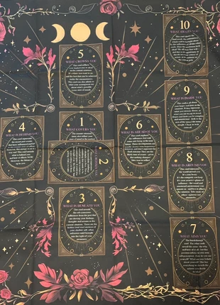 Mystical Celestial Tarot Reading Cloth featuring a beautiful layout guide, lunar symbols, brand: Celestial, condition: New with tags, £6.00, £7.00 includes Buyer Protection Pro