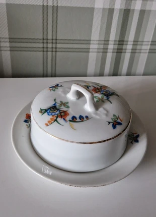 Beurrier céramique fleuri blanc shabby chic campagne chic vintage, marque: Shabby Chic, état: Très bon état, 15,00 €, 16,45 € Protection acheteurs incluse