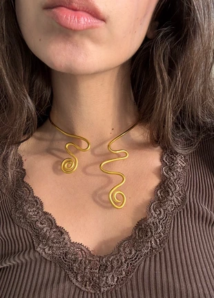 collana chocker wire in filo di alluminio collier spirale fatta a mano artigianale, marque: Fait Main, état: Neuf sans étiquette, 6,00 €, 7,00 € Protection acheteurs incluse