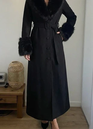 Manteau long noir vintage avec fausse fourrure, marque: héritage d’hiver, état: Très bon état, taille: L / 40 / 12, 65,00 €, 68,95 € Protection acheteurs incluse