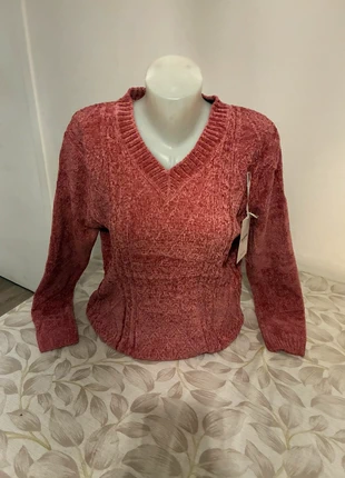 Pull d’hiver col V rose, marque: Fashion Style, état: Neuf avec étiquette, taille: XL / 42 / 14, 11,00 €, 12,25 € Protection acheteurs incluse