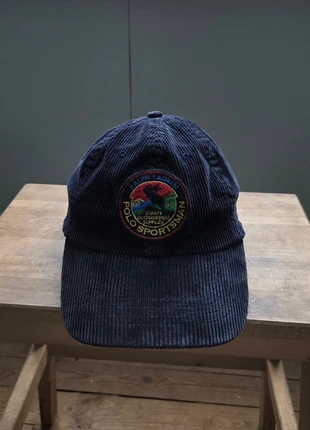 Rare Casquette Ralph Lauren Polo Sportman protect wildlife en velours côtelé avec lanière en cuir, marca: Ralph Lauren, estado: Muito bom, tamanho: Tamanho único, €125.00, €131.95 inclui Proteção do Comprador