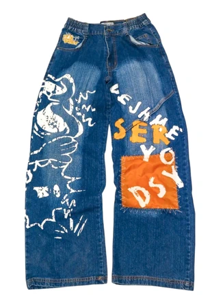Vintage baggy printed jeans 2000’s punk style Y2K DSY, marque: dejame ser yo, état: Très bon état, taille: L, 60,00 €, 63,70 € Protection acheteurs (Pro) incluse