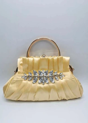 Jessica - Pochette satinée avec strass - Dorée, brand: Jessica, condizioni: Nuovo con cartellino, €13.50, €14.88 include la Protezione acquisti Pro