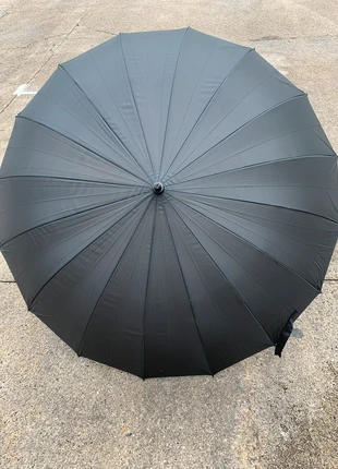 Grand Parapluie tempête noir 16 baleines en fibre de verre incassables, marque: MIXTE, état: Très bon état, 35,00 €, 37,45 € Protection acheteurs incluse