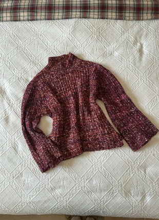 Pull col montant bordeaux chiné M – effet tweed automne bohème cosy, marke: La Fee Maraboutee, zustand: Sehr gut, größe: M / 38 / 10, 39,90 €, 42,60 € inklusive Vinted-Käuferschutz