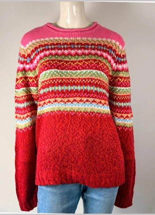 Vintage Icelandic Sweater – Colorful Red Knit, Size XL, brand: Vintage Dressing, condition: Very good, size: XL / 42 / 14, €28.90, €31.05 includes Buyer Protection