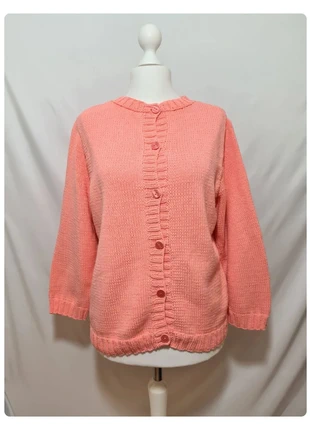 Gilet corail tricot main femme acrylique vintage doux des années 80-90, marke: Fait Main, zustand: Sehr gut, größe: XL / 42 / 14, 15,00 €, 16,45 € beinhaltet Vinted-Käuferschutz Pro