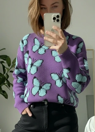 Pull Manches Longues Violet Imprimé Papillons Taille M, brand: Papillon, condition: Very good, size: M / 38 / 10, €44.00, €46.90 includes Buyer Protection