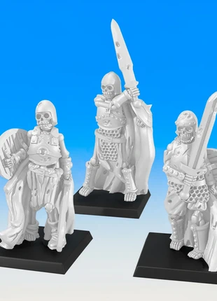 3 Skeleton Warriors Sword & Shield Bases Included, marca: MonstrousEncounters, estado: Muito bom, €8.00, €9.10 inclui Proteção do Comprador