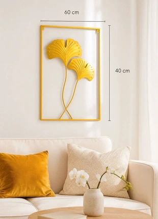Voici un sublime Cadre mural doré métal 2 Grande Feuilles de ginkgo – 60x40 cm, marque: Art, état: Très bon état, 12,00 €, 13,30 € Protection acheteurs incluse