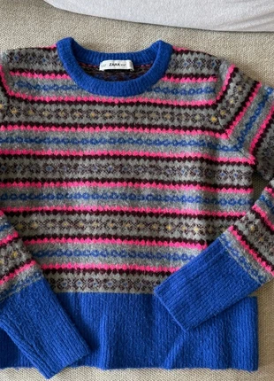 Pull hiver Noel très bon état porté une fois bleu électrique rose, brand: Zara, condition: Very good, size: XS / 34 / 6, €9.00, €10.15 includes Buyer Protection