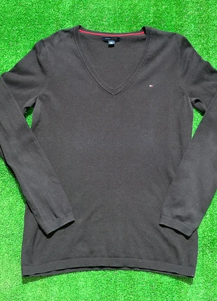 Jersey Tommy Hilfiger Negro Cuello V Logo Bordado Premium Clásico Unisex Vintage, marque: Tommy Hilfiger, état: Très bon état, taille: S, 25,39 €, 27,36 € Protection acheteurs incluse