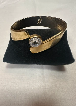 Gold-Tone Statement Cuff Bracelet with Clear Crystal, brand: Easy Wear, condition: Very good, €12.00, €13.30 includes Buyer Protection