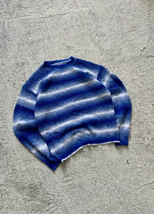 Pull dégradé bleu blanc effet mohair cosy y2k doux et confortable streetwear taille S vintage, brand: Vintage Dressing, condition: New without tags, size: S, €39.00, €41.65 includes Buyer Protection