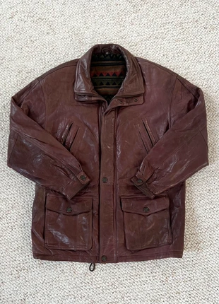 Veste Cuir Marron Bordeaux Westbury Doublure Aztèque Vintage Homme – Style Navaho 90s, Taille L 50, marque: Vintage Dressing, état: Très bon état, taille: L, 60,00 €, 63,70 € Protection acheteurs incluse