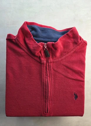 u.s. polo assn. sweat col camionneur demi zip rouge coton 2xlt preppy usa, marque: U.S. Polo Assn., état: Très bon état, taille: XXL, 16,00 €, 17,50 € Protection acheteurs incluse