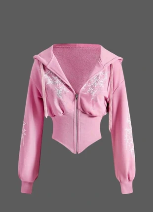 Pull sweat zip rose avec dessin, marque: Aesthetic, état: Neuf sans étiquette, taille: M / 38 / 10, 38,00 €, 40,60 € Protection acheteurs incluse