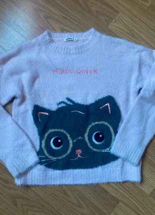 Pull chat rose, brand: Gémo, condizioni: Ottime, taglia: 8 anni / 128 cm, €2.00, €2.80 include la Protezione acquisti