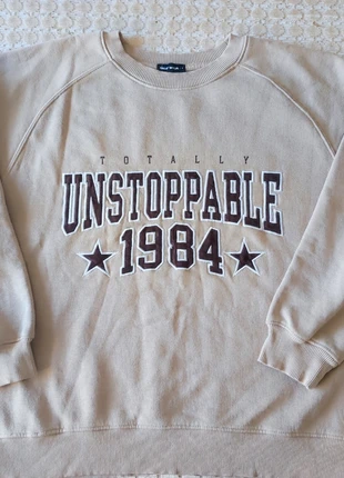 Sweat Tally Weijl Col Rond Beige 'Unstoppable 1984' T.S Vintage Streetwear, brand: Tally Weijl, condition: Good, size: S / 36 / 8, €9.00, €10.15 includes Buyer Protection