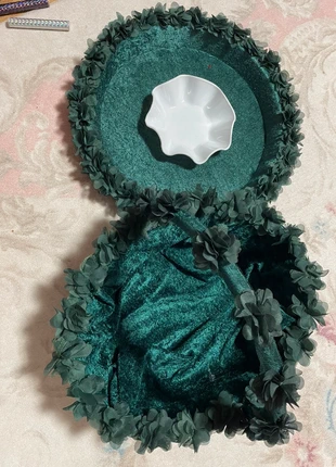 Grand panier décoratif velours – Vert émeraude – Fait main – Très élégant, marque: Fait Main, état: Neuf avec étiquette, 35,00 €, 37,45 € Protection acheteurs incluse