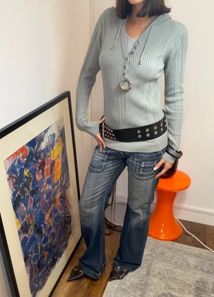 Pull à capuche en maille gris à capuche vintage, merk: pull vintage, staat: Heel goed, maat: M / 38 / 10, € 20,00, € 21,70 inclusief Kopersbescherming