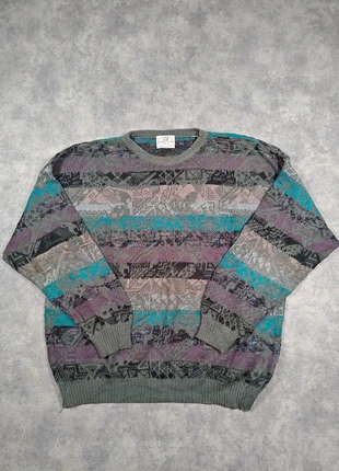 Pull d'hiver vintage 90's retro multicolore unisexe motifs géométriques taille M made in Italie PV2, brand: Vintage Dressing, condition: Very good, size: M, €19.90, €21.60 includes Buyer Protection