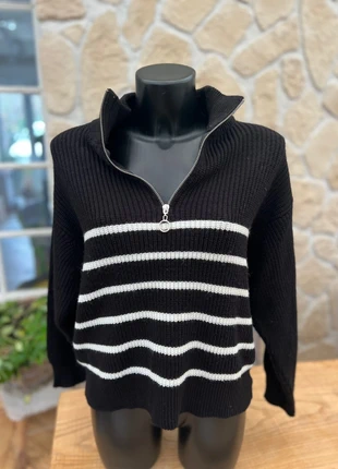 Pull hiver chaud noire à rayures blanche col camionneur taille S M L 36 38 40 loose, marque: Boutique indépendante, état: Très bon état, taille: M / 38 / 10, 10,00 €, 11,20 € Protection acheteurs incluse