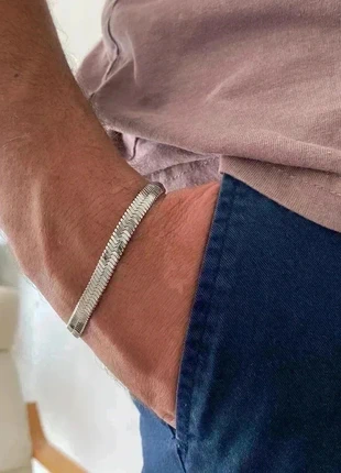 Bracelet en acier inoxydable, bracelet chaîne italienne, bijou homme, cadeau unisexe, condition: Very good, €11.00, €12.25 includes Buyer Protection Pro