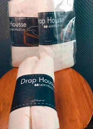 Lot de 3 Draps Housse 140x190x25 cm – 100% coton – Blanc cassé, marque: Coton, état: Très bon état, 22,00 €, 23,80 € Protection acheteurs incluse