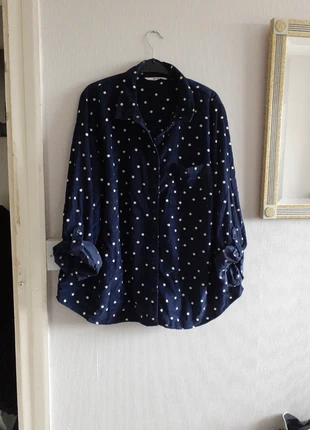 Navy & white polka dot corduroy shirt size 22, brand: TU, condition: Very good, size: XL / UK 20-22, £3.00, £3.85 includes Buyer Protection