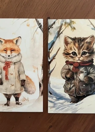 SALE! Set van 2 dubbele wenskaarten 'Nostalgisch' inclusief enveloppen, staat: Nieuw met prijskaartje, € 1,00, € 1,75 inclusief Kopersbescherming