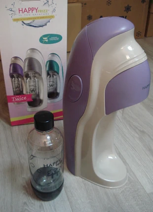 Machine à soda Happy Frizz Twice grise/mauve, marque: HAPPY, état: Neuf sans étiquette, 30,00 €, 32,20 € Protection acheteurs incluse