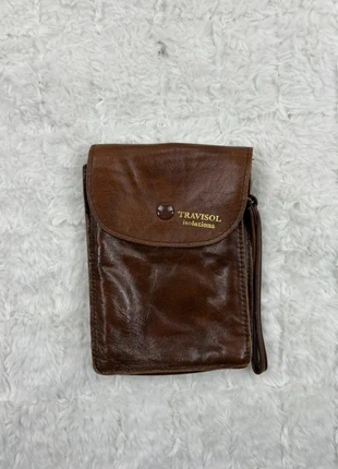 Sac vintage Y2K en cuir marron Travisol isolations, format compact, marca: Vintage Dressing, estado: Muito bom, €19.90, €21.60 inclui Proteção do Comprador Pro