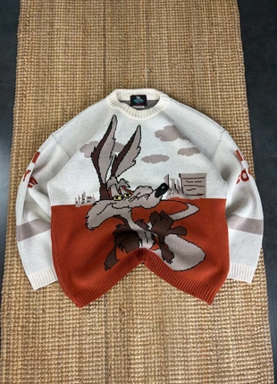 Pull Rare Beige et Orange Coyote Looney Tunes, Vintage Y2K 2000s, Funky Knitwear Oversize Taille XL, marke: Vintage Dressing, zustand: Sehr gut, größe: XL, 140,00 €, 147,70 € beinhaltet Vinted-Käuferschutz Pro