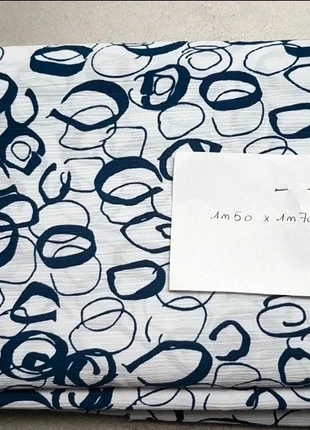 grand coupon tissu polyester neuf blanc et bleu, état: Neuf sans étiquette, 7,40 €, 8,47 € Protection acheteurs incluse