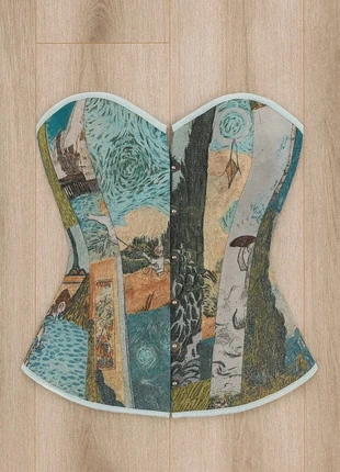 Corset multicolore motif tableau vintage chic, marque: CHIC, état: Très bon état, taille: S / 36 / 8, 52,00 €, 55,30 € Protection acheteurs incluse