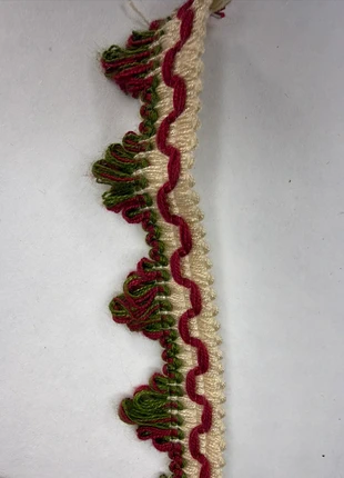 Galon frange passementerie vintage crème, vert et bordeaux par 4 mètres, brand: Galon frange passementerie vintage, condizioni: Ottime, €8.00, €9.10 include la Protezione acquisti