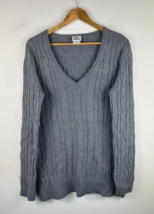 Pull Lacoste Torsadé Col V Gris, marca: Lacoste, estado: Muy bueno, tamaño: XXXL / 46 / 18, 45,00 €, 47,95 € Protección al comprador Pro incluida