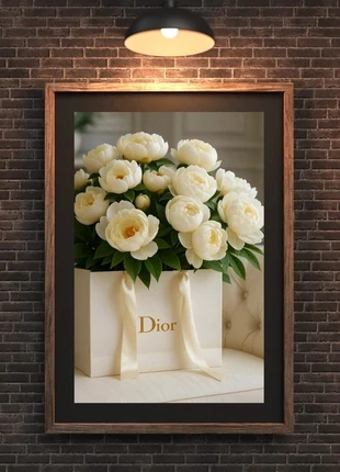 Affiche / Poster – Bouquet Blanc Élégant – Format A3 (29,7 x 42 cm), marke: Dior, zustand: Sehr gut, 10,00 €, 11,20 € beinhaltet Vinted-Käuferschutz Pro