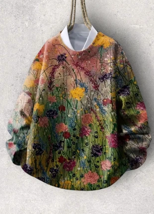Pull vintage avec motif fleuri imprimé- Taille : M - Couleur : Multicolore, marke: florea, zustand: Sehr gut, größe: M / 38 / 10, 54,90 €, 58,35 € inklusive Vinted-Käuferschutz