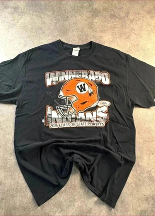 Tee shirt nfl illinois winnebago  playoffs 2015/ noir casque orange/ taille L / unisexe, brand: Gildan, condizioni: Ottime, taglia: L, €10.00, €11.20 include la Protezione acquisti